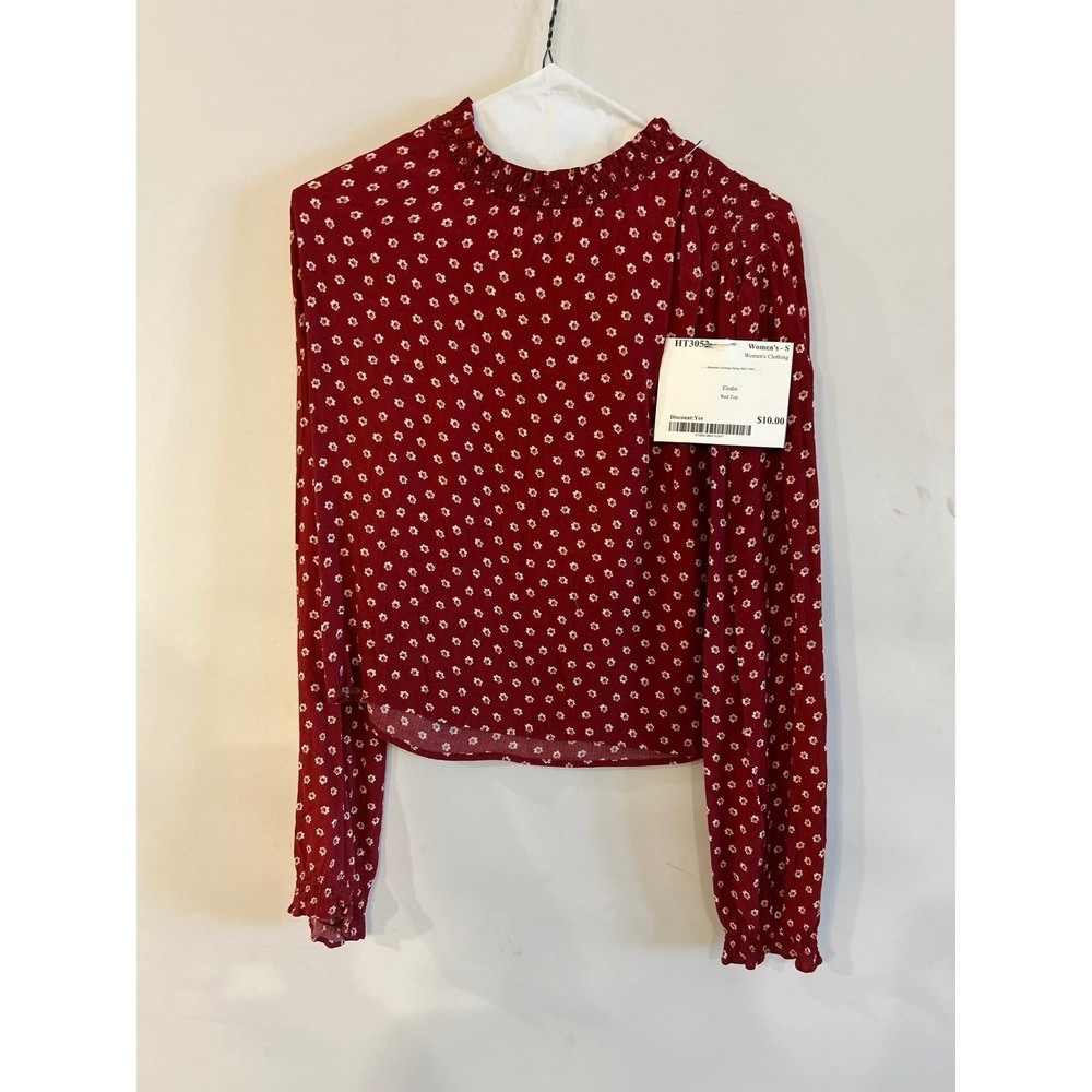 Elodie Red Long Sleeves Blouse S